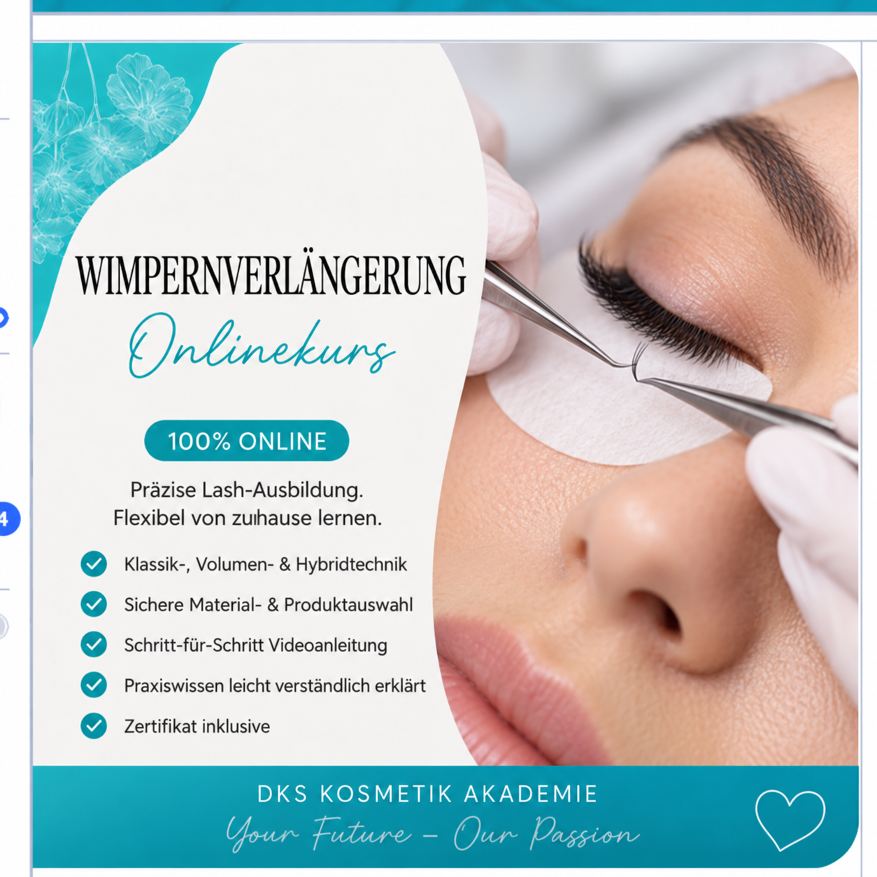 Wimpernverlängerung- Onlinekurs 1:1 Technik - dks kosmetikschule Wimpernverlängerung- Onlinekurs 1:1 Technik